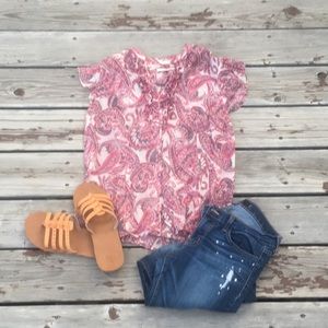 Banana republic paisley sheer blouse